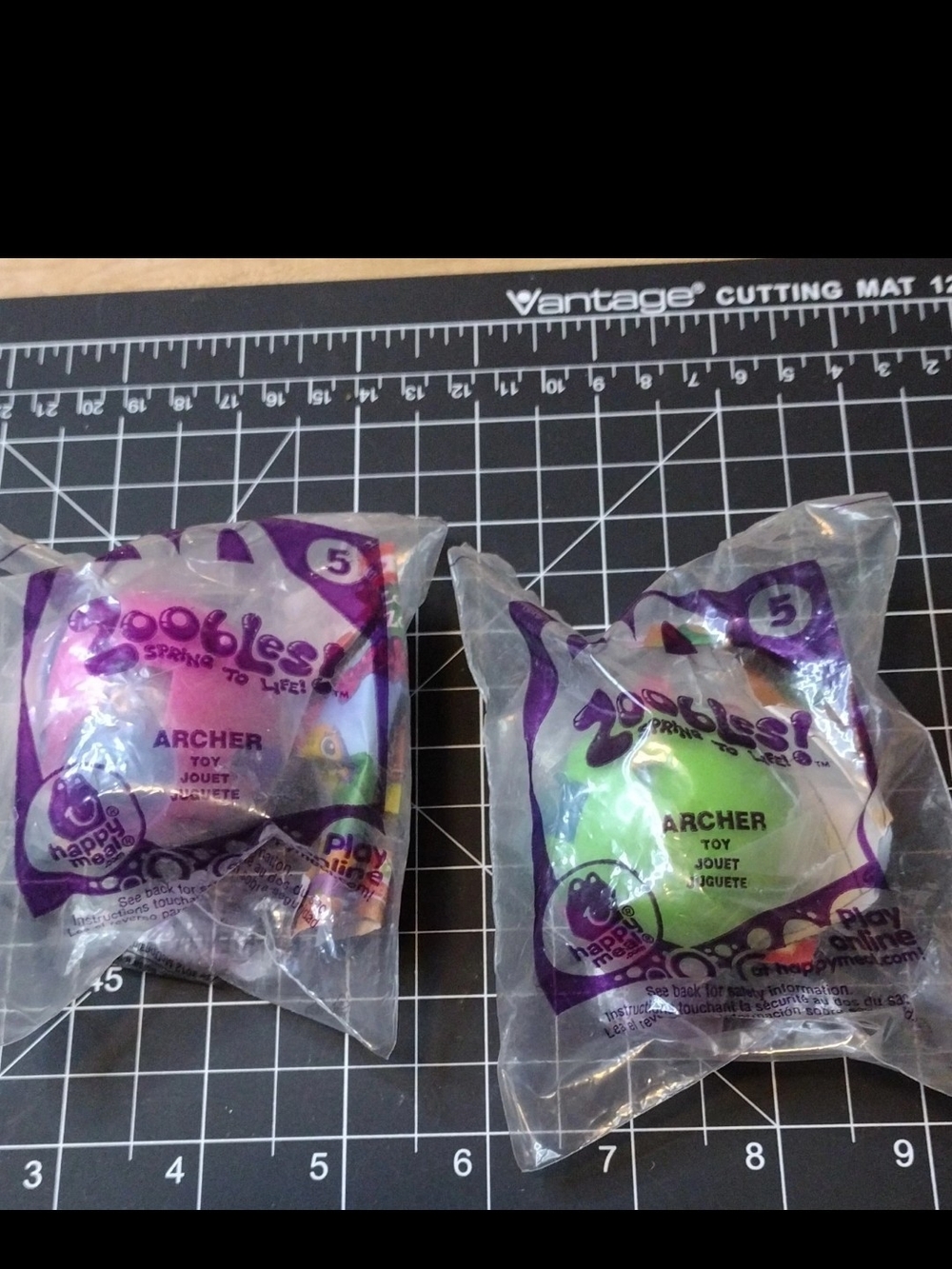 Zoobles Lot of 2 McDonald's Spring to Life #5 Pink & Green Archer Toy 2012 NEW!